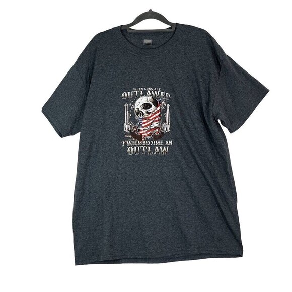When Guns Are Outlawed I will Become An Outlaw 2nd Amendment T-Shirt Gray Size L - Picture 1 of 6